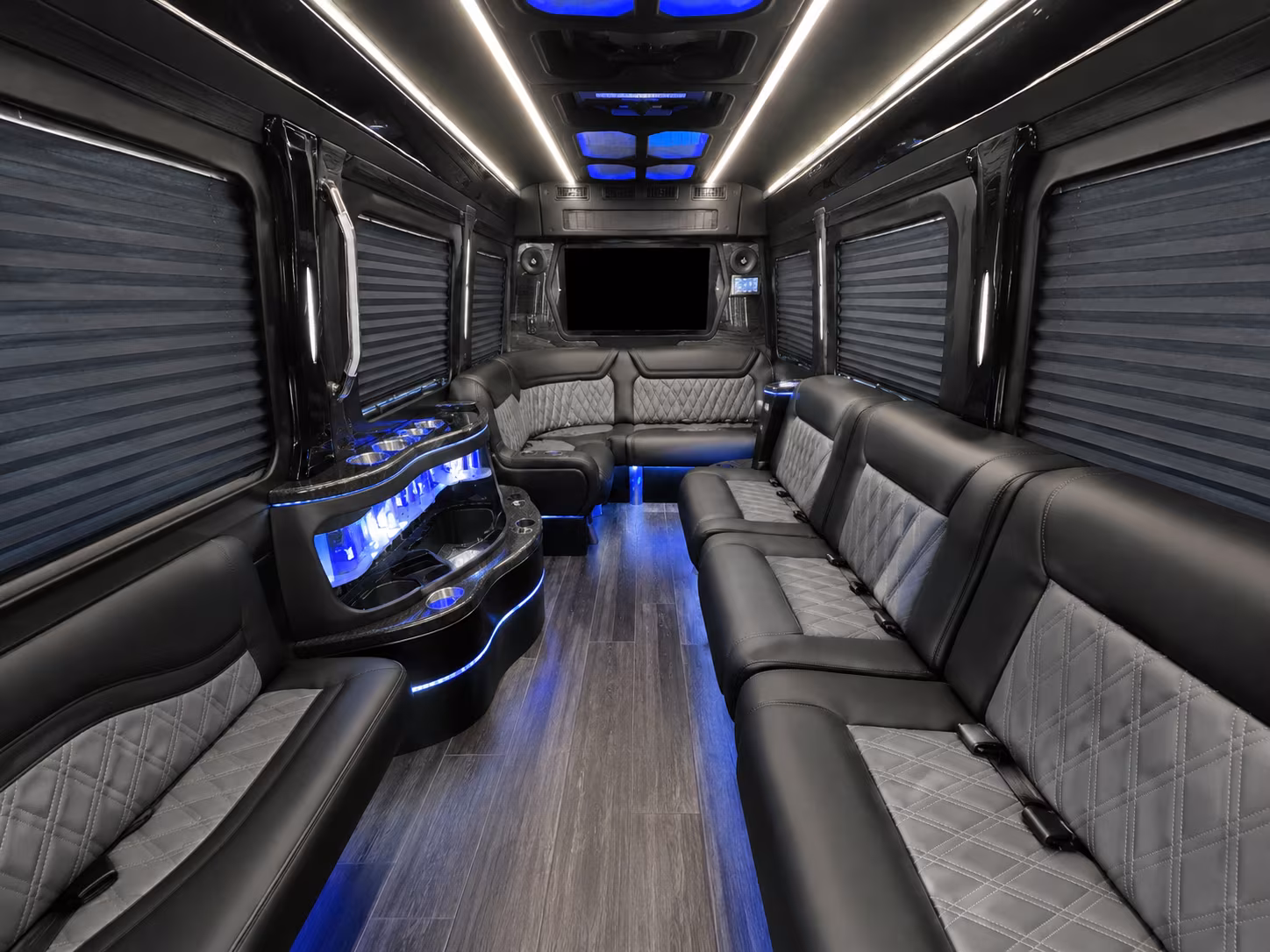 pasco 15 passenger party bus inside